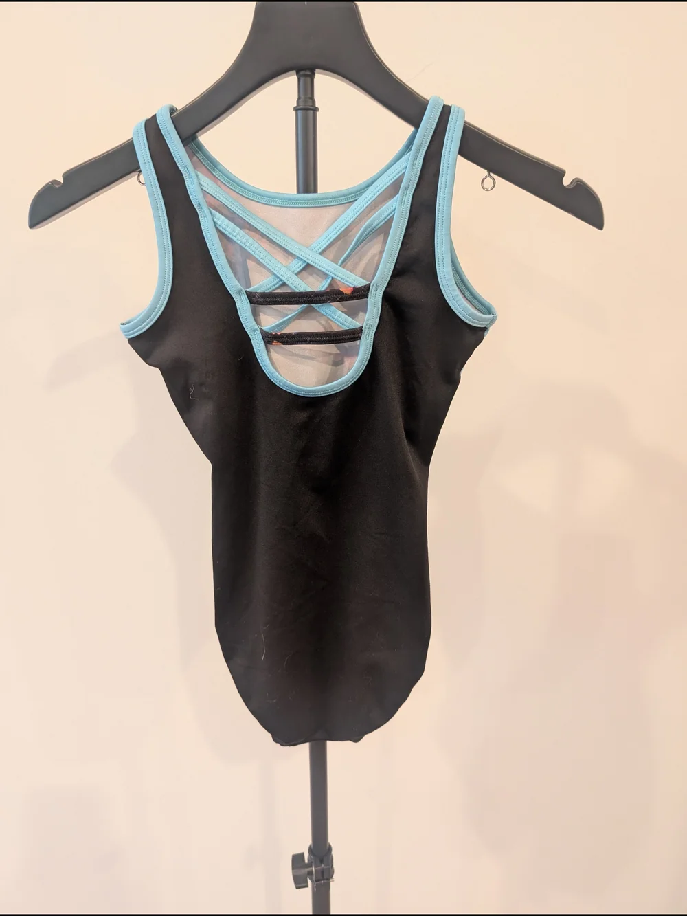Lot Of 2 Justice Swimsuits One Piece Floral Black & Aqua and Geometric Blue (10)